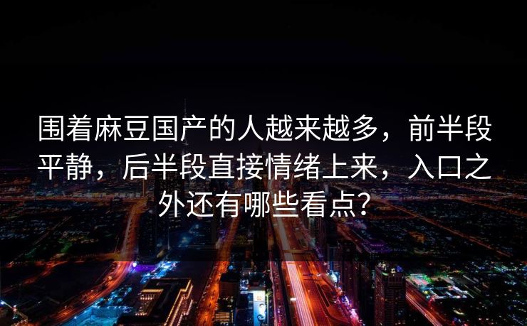 围着麻豆国产的人越来越多，前半段平静，后半段直接情绪上来，入口之外还有哪些看点？