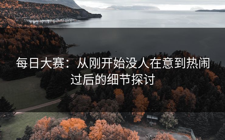 每日大赛：从刚开始没人在意到热闹过后的细节探讨